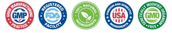 Manufactured in an FDA Registered GMP Certified Facility Manufactured in an FDA Registered GMP Certified Facility